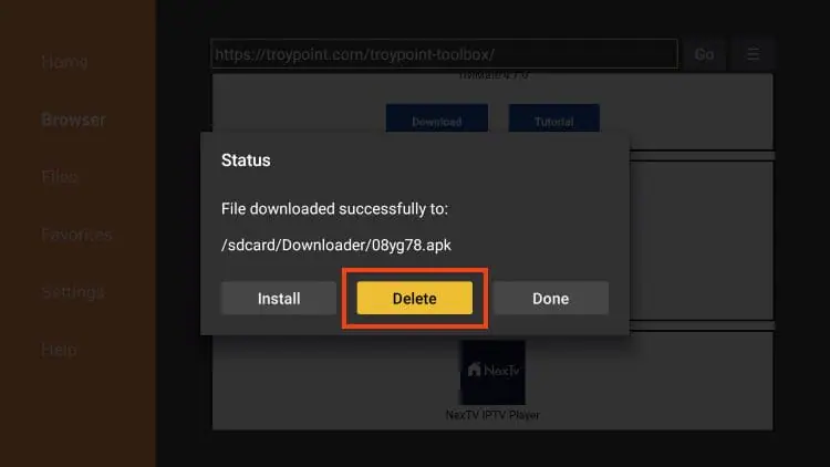 Delete Installation File